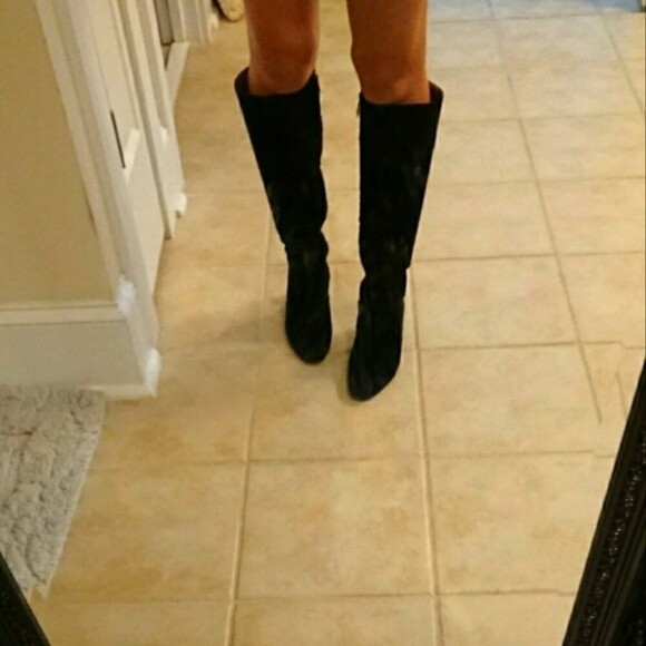 Diane Von Furstenberg black suede Soft leather Boots size 7M - Picture 5 of 12